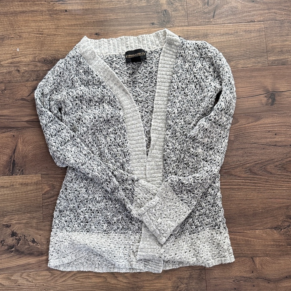 Absolutely Black and White Cardigan Sweater